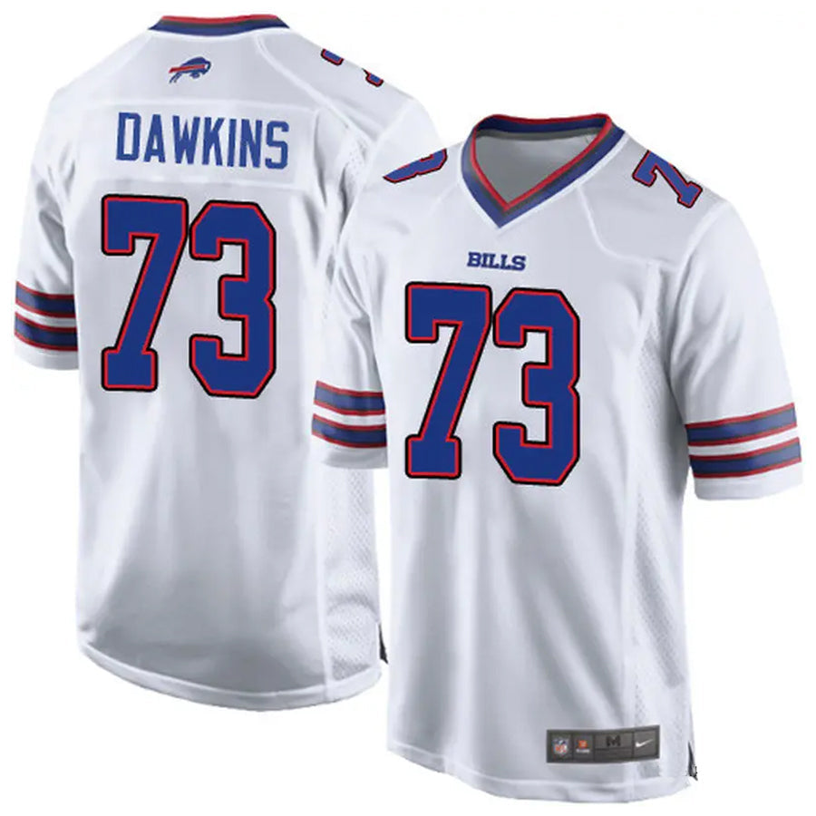 Tlead B.Bills #73 Dion Dawkins Player White Home Game  Stitched Jerseys