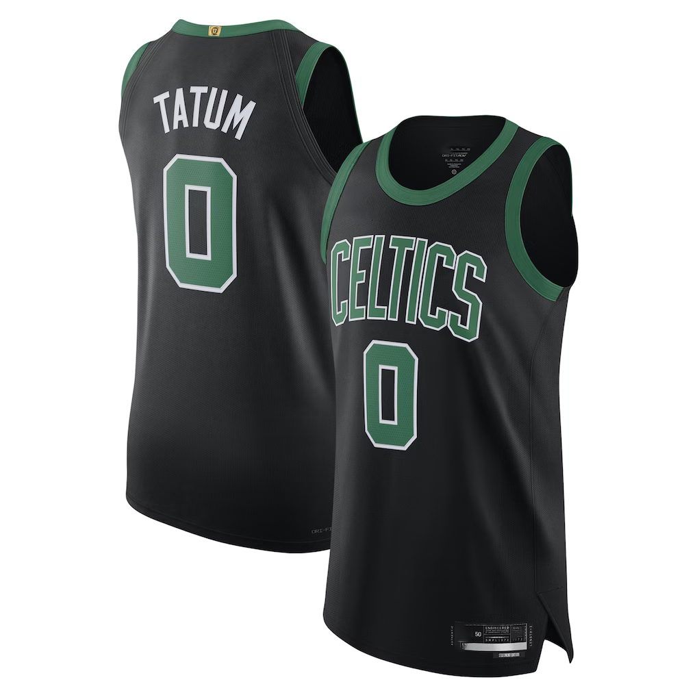 Tlead B.Celtics #0 Jayson Tatum Black Authentic Player Jerseys - Statement Edition