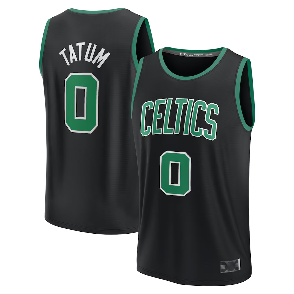 Tlead B.Celtics #0 Jayson Tatum  Black Fast Break Replica Player Jerseys - Statement Edition