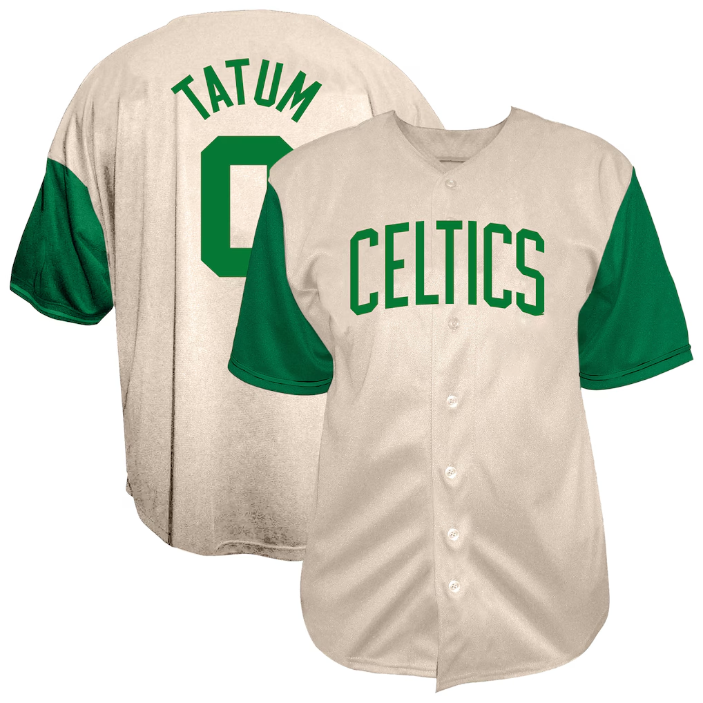 Tlead B.Celtics #0 Jayson Tatum  Cream Baseball Jerseys