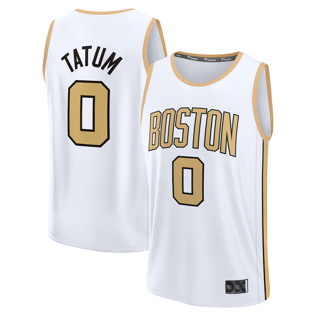 Tlead B.Celtics #0 Jayson Tatum  White 2025-26 City Edition Fast Break Jerseys