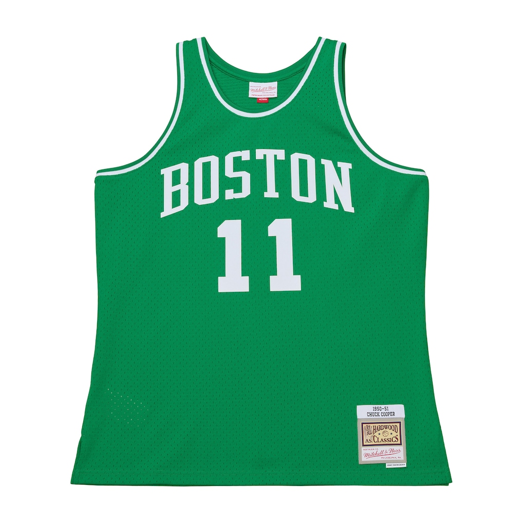 Tlead B.Celtics #11 Chuck Cooper Mitchell & Ness Kelly Green 1950-51 Pioneers Swingman Jerseys