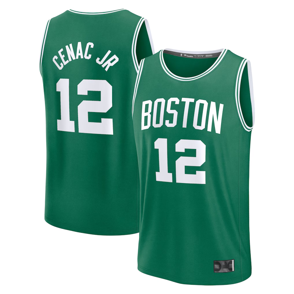Tlead B.Celtics #12 Chris Cenac Jr. Green 2026 Draft First Round Pick Fast Break Jerseys - Icon Edition