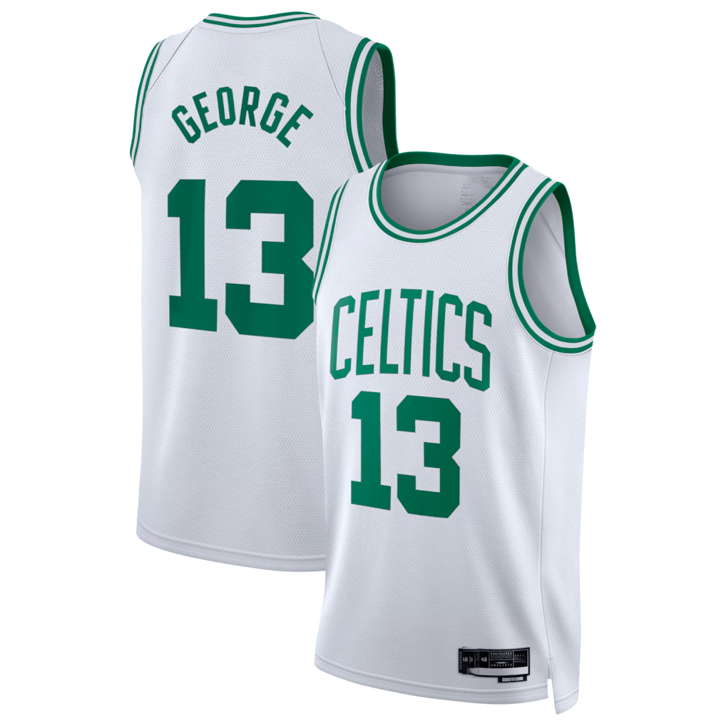 Tlead B.Celtics #13 Paul George White Swingman Jerseys - Association Edition