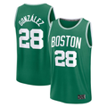 Tlead B.Celtics #28 Hugo Gonzalez Kelly Green 2025  Draft First Round Pick Fast Break Replica Jerseys - Icon Edition