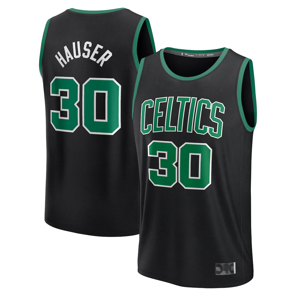 Tlead B.Celtics #30 Sam Hauser Black Fast Break Replica Player Jerseys - Statement Edition