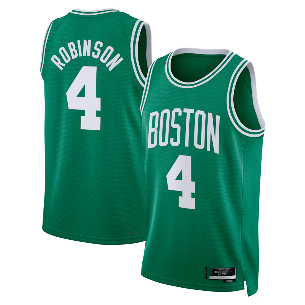 Tlead B.Celtics #4 Mitchell Robinson Kelly Green Swingman Jerseys - Icon Edition