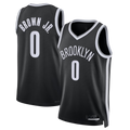 Tlead B.Nets #0 Mikel Brown Jr. Black Swingman Jerseys - Icon Edition