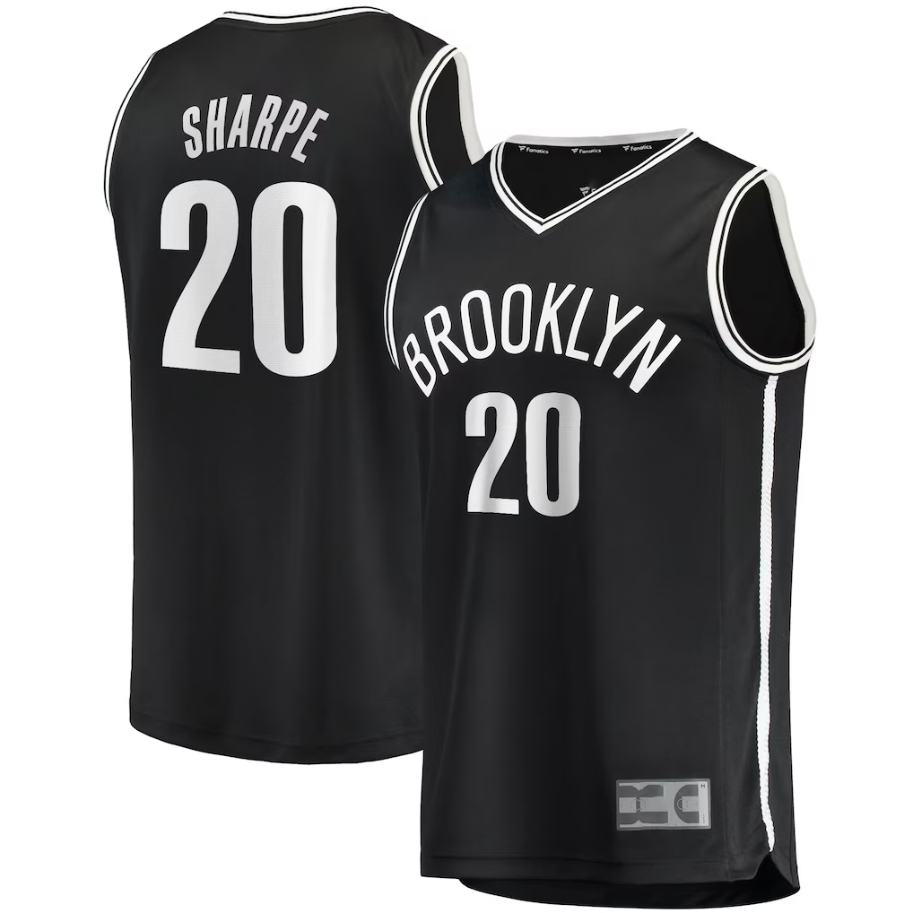 Tlead B.Nets #20 Day'Ron Sharpe  Black Fast Break Replica Jerseys - Icon Edition