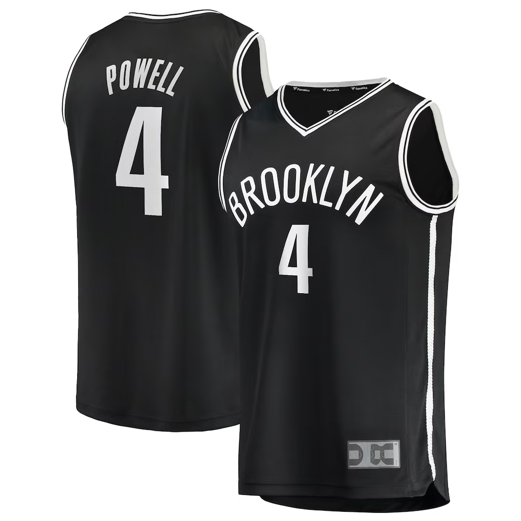Tlead B.Nets #4 Drake Powell Black Fast Break Replica Jerseys - Icon Edition