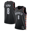 Tlead B.Nets #8 Egor D?min Black 202526 Swingman Jerseys - City Edition