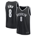 Tlead B.Nets #8 Egor D?min Black Fast Break Replica Jerseys - Icon Edition