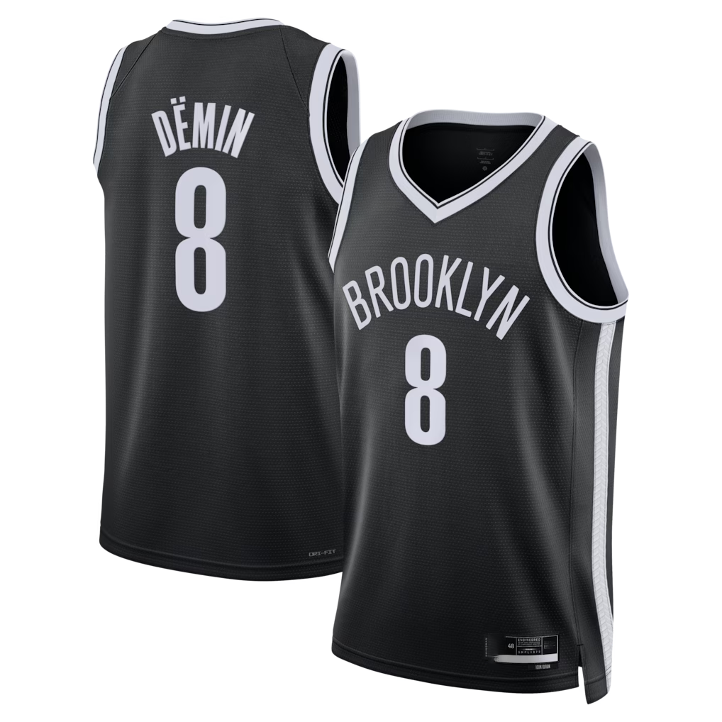 Tlead B.Nets #8 Egor D?min Black Swingman Jerseys - Icon Edition