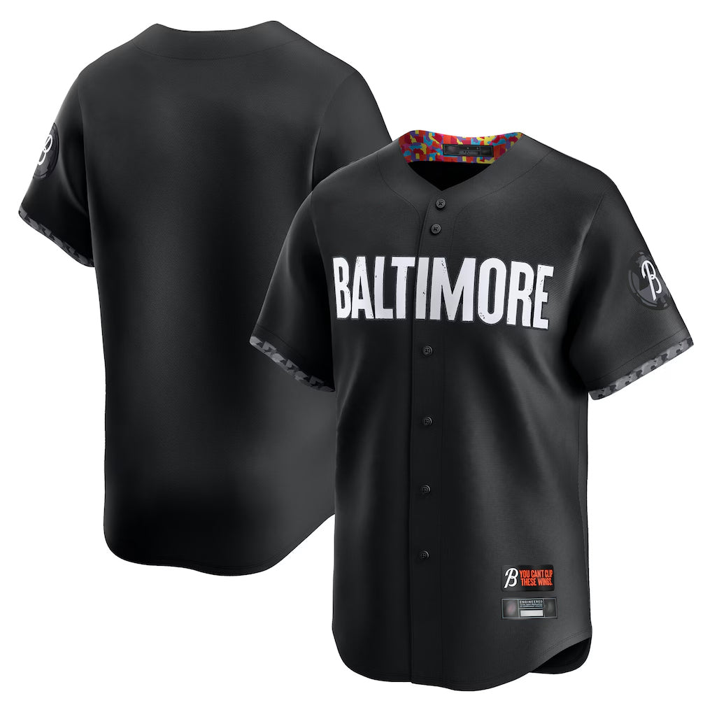 Tlead B.Orioles Black City Connect Limited Home Game Blank Player Stitched Jerseys