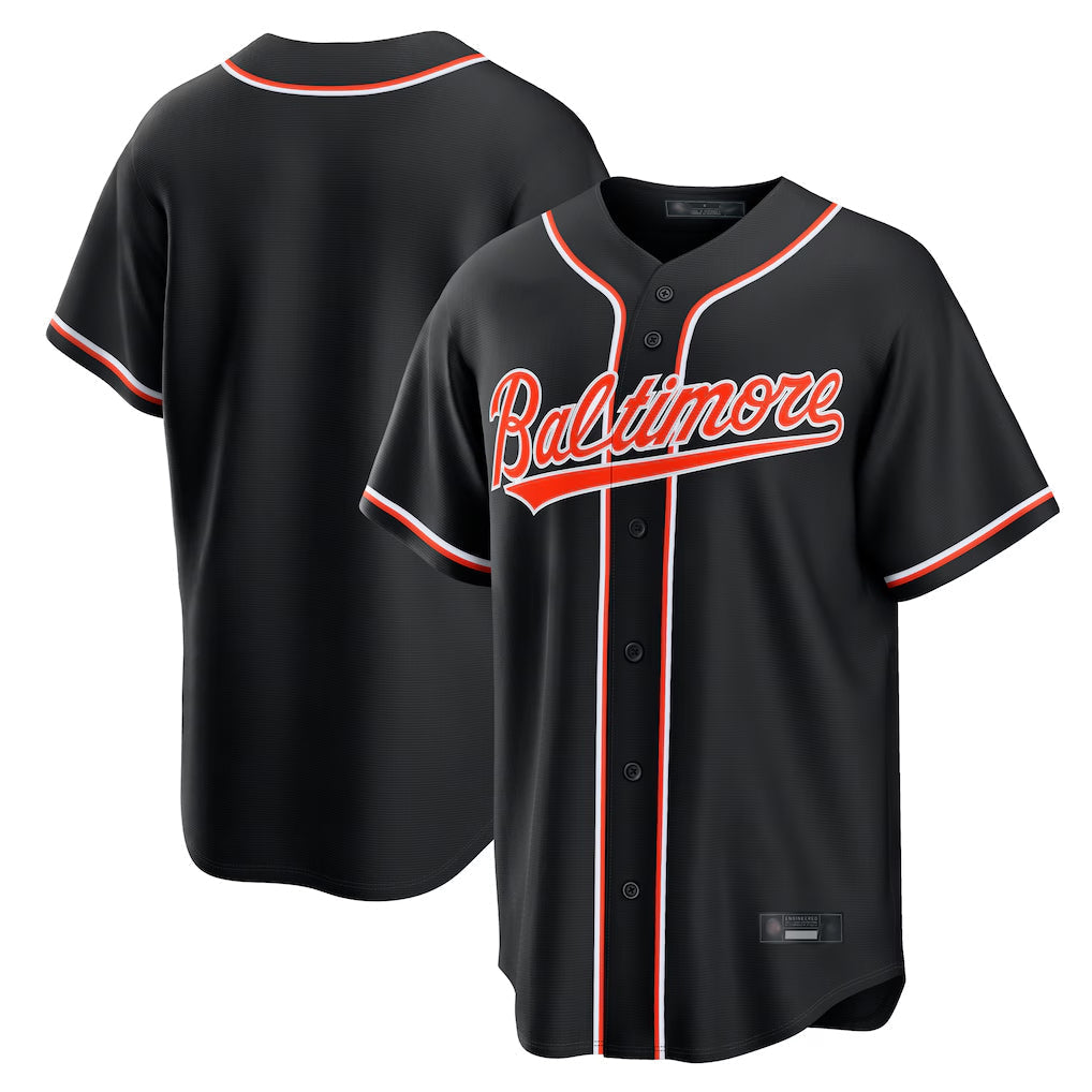 Tlead B.Orioles Black Out Fashion Home Game Blank Player Stitched Jerseys