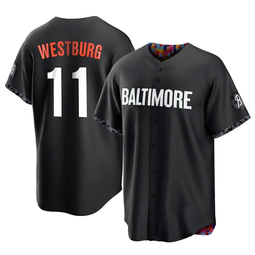 Tlead B.Orioles #11 Jordan Westburg Player Black City Connect Home Game Stitched Jerseys