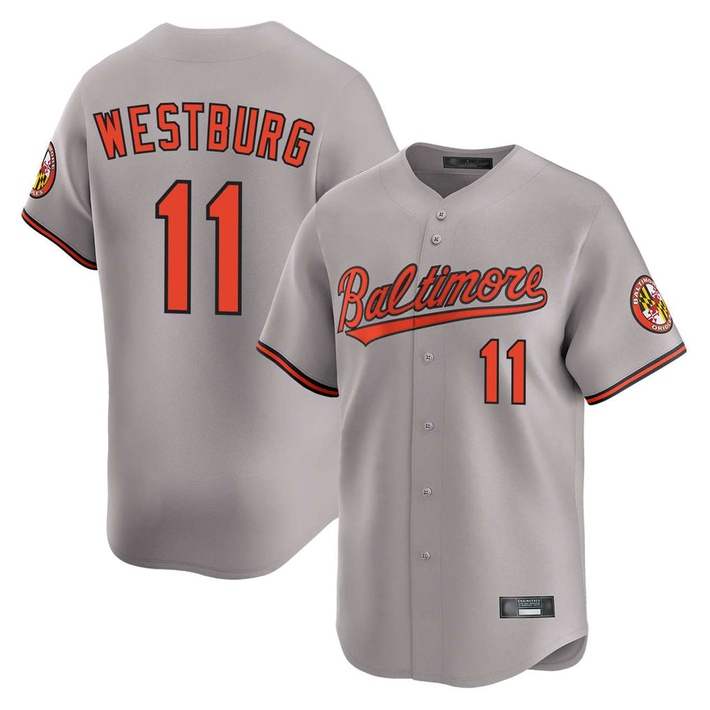 Tlead B.Orioles #11 Jordan Westburg Player Gray Limited Home Game Stitched Jerseys