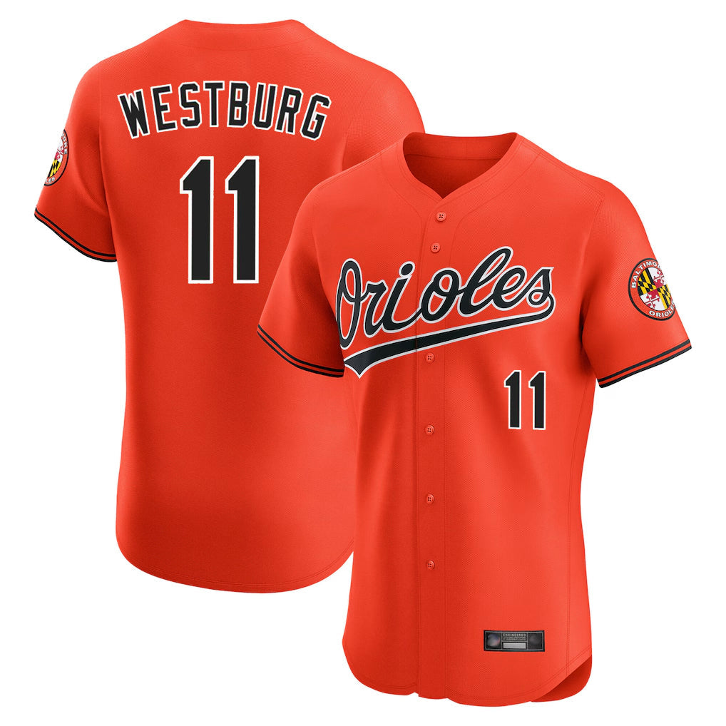 Tlead B.Orioles #11 Jordan Westburg Player Orange Limited Elite Home Game Stitched Jerseys