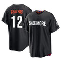 Tlead B.Orioles #12 Dylan Beavers Player Black City Connect Home Game Stitched Jerseys