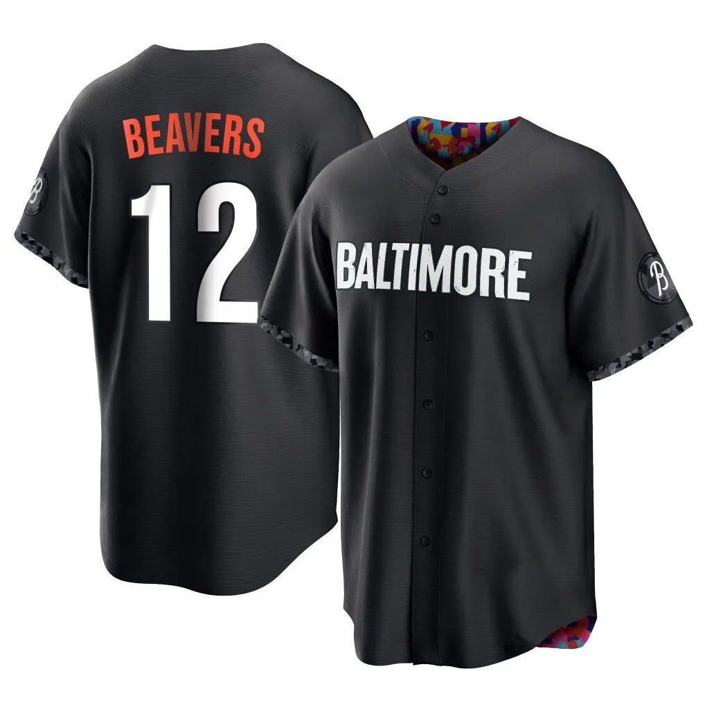 Tlead B.Orioles #12 Dylan Beavers Player Black City Connect Home Game Stitched Jerseys
