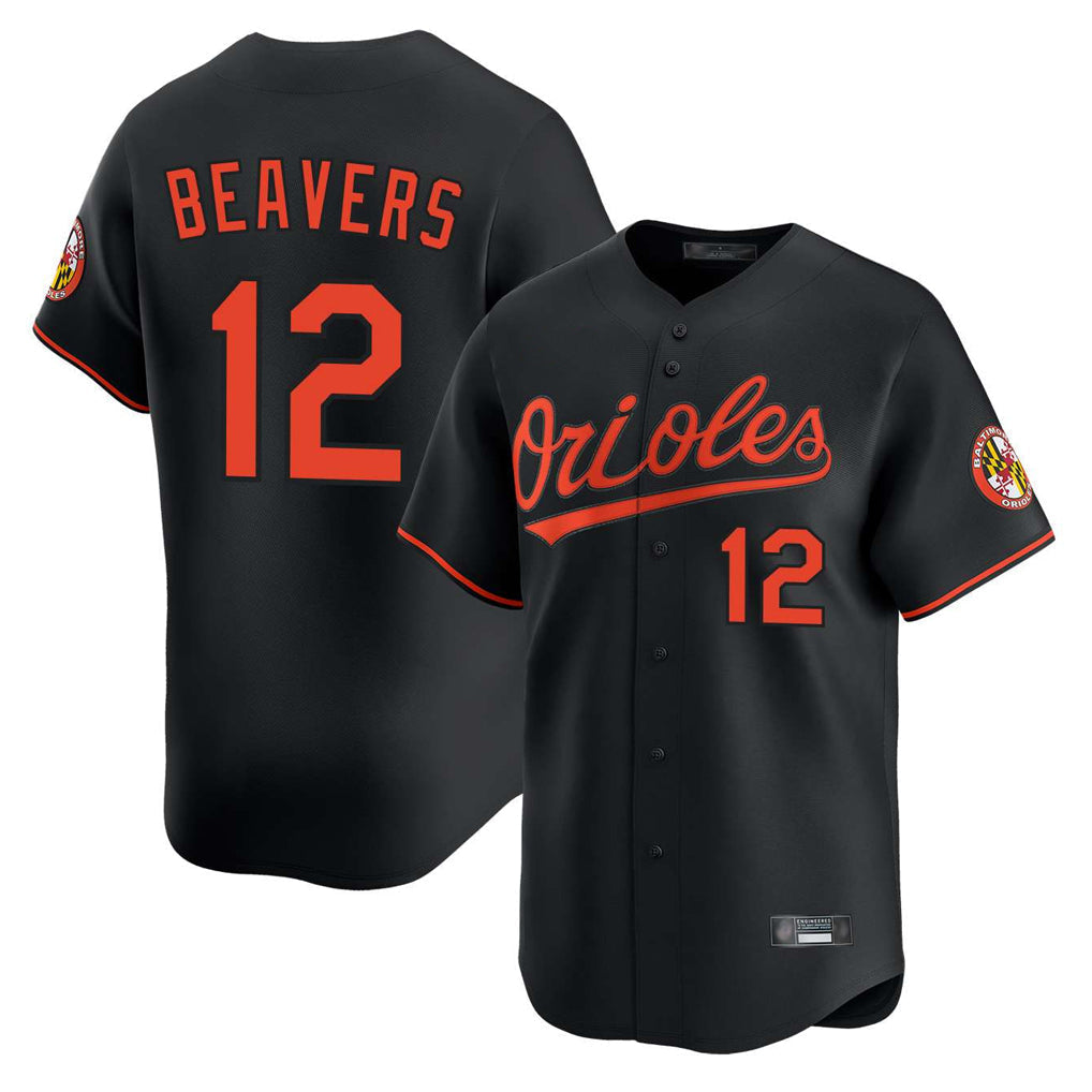 Tlead B.Orioles #12 Dylan Beavers Player Black Limited Home Game Stitched Jerseys