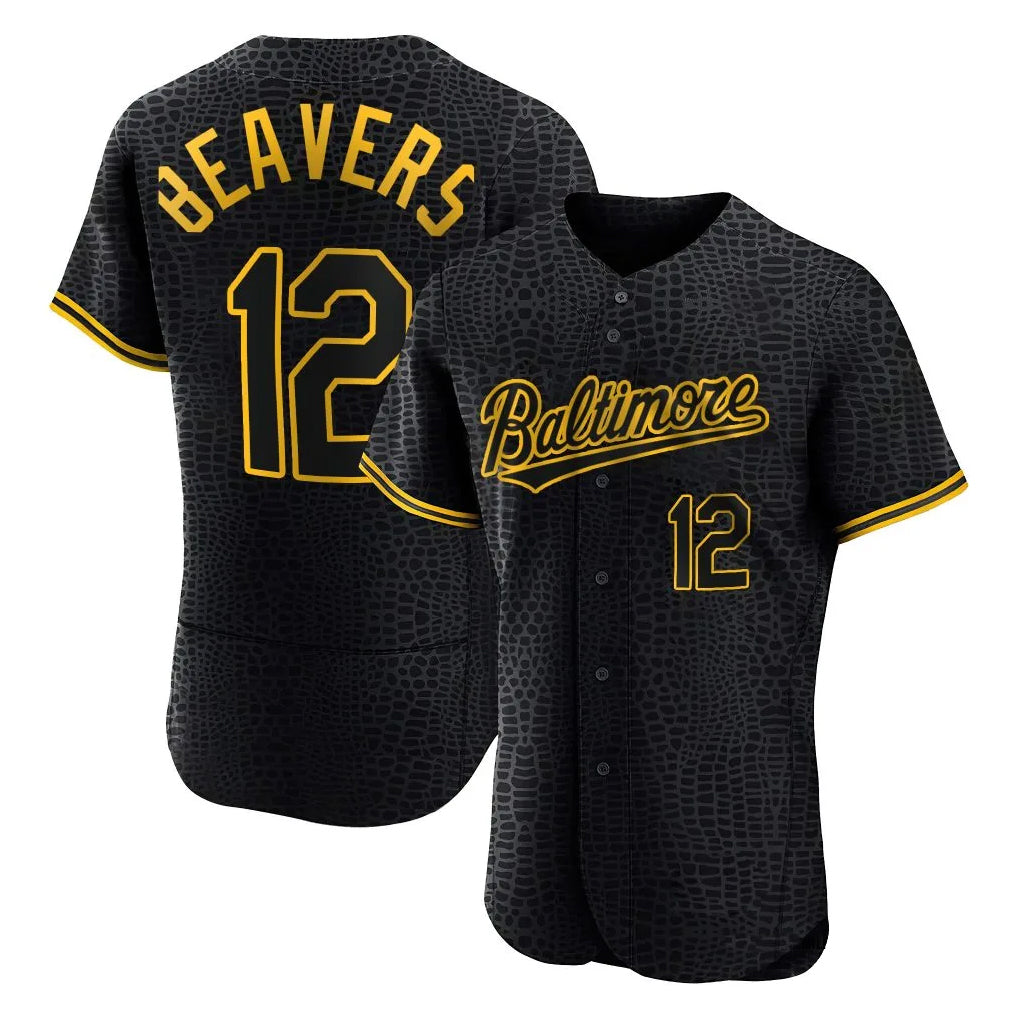 Tlead B.Orioles #12 Dylan Beavers Player Black Snake Skin City Limited Elite Home Stitched Jerseys