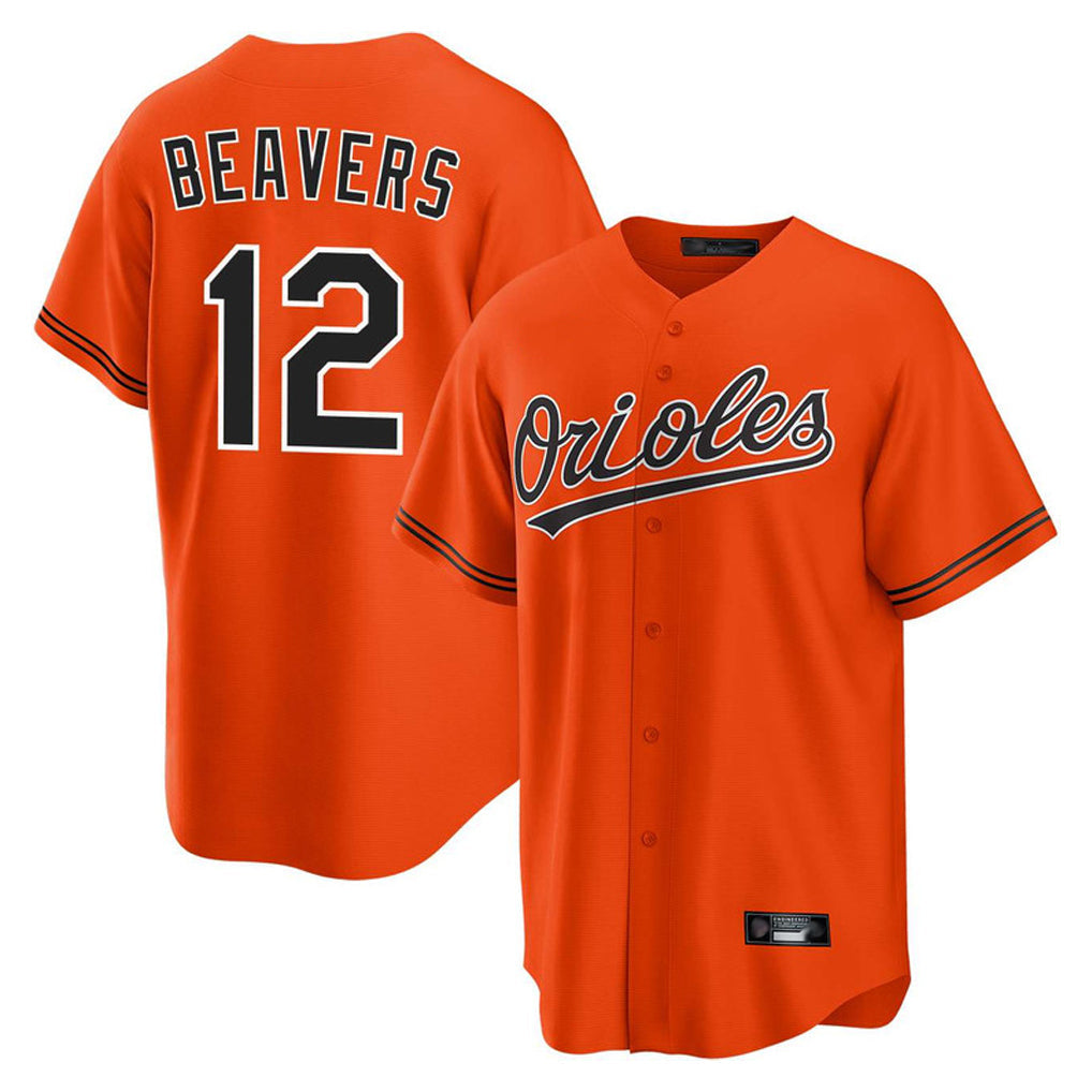 Tlead B.Orioles #12 Dylan Beavers Player Orange Home Game Stitched Jerseys