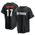 Tlead B.Orioles #17 Colton Cowser Player Black City Connect Home Game Stitched Jerseys