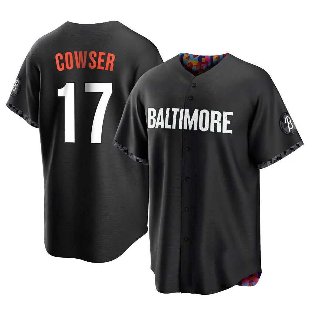Tlead B.Orioles #17 Colton Cowser Player Black City Connect Home Game Stitched Jerseys