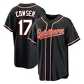 Tlead B.Orioles #17 Colton Cowser Player Black Out Home Game Stitched Jerseys