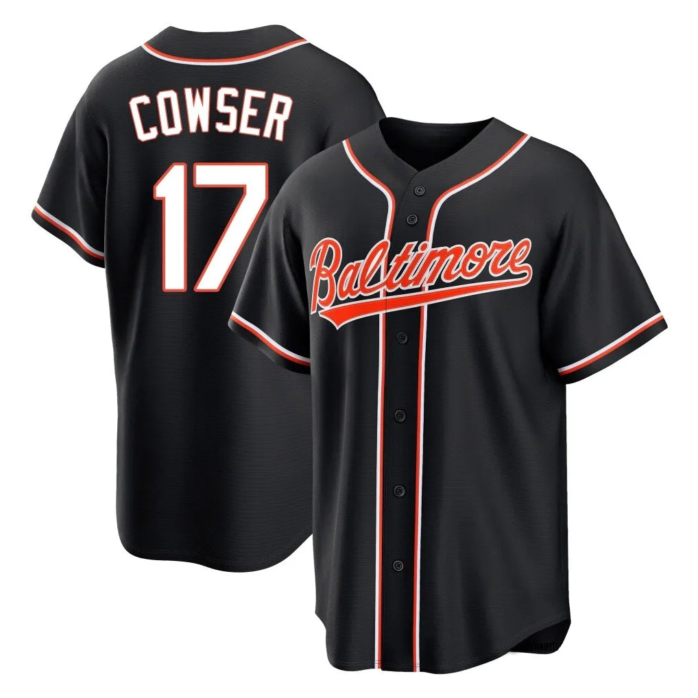 Tlead B.Orioles #17 Colton Cowser Player Black Out Home Game Stitched Jerseys