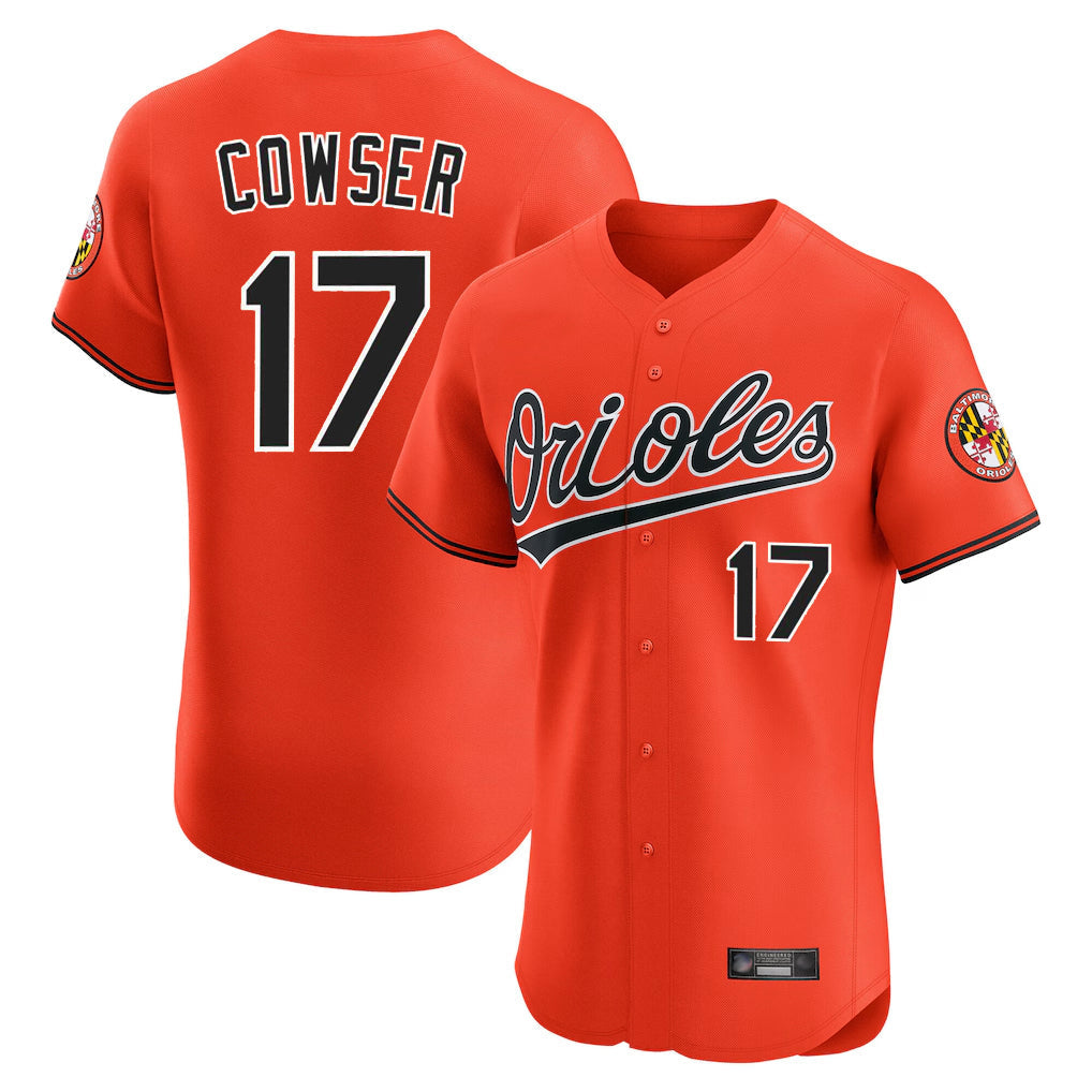 Tlead B.Orioles #17 Colton Cowser Player Orange Limited Elite Home Game Stitched Jerseys