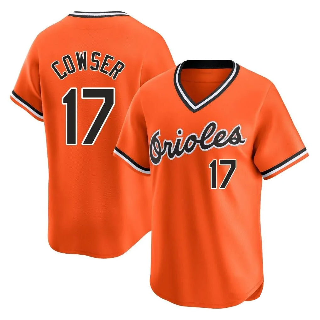 Tlead B.Orioles #17 Colton Cowser Player Orange T-shirt Limited Home Game Stitched Jerseys