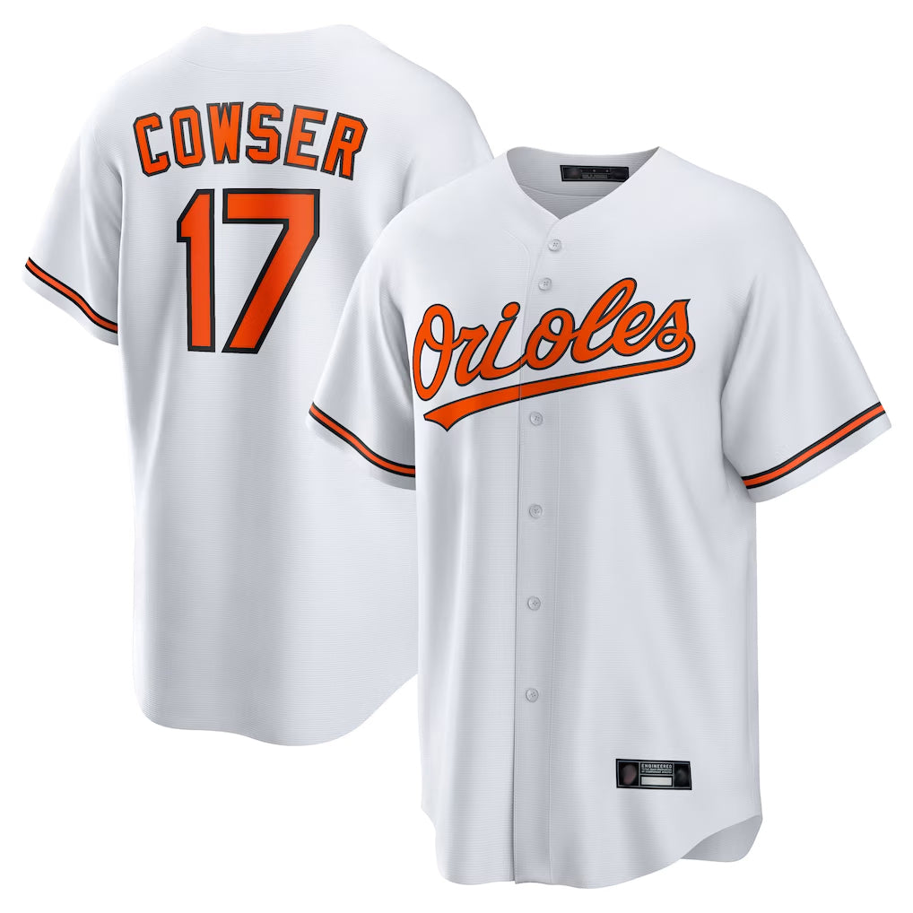 Tlead B.Orioles #17 Colton Cowser Player White Home Game Stitched Jerseys