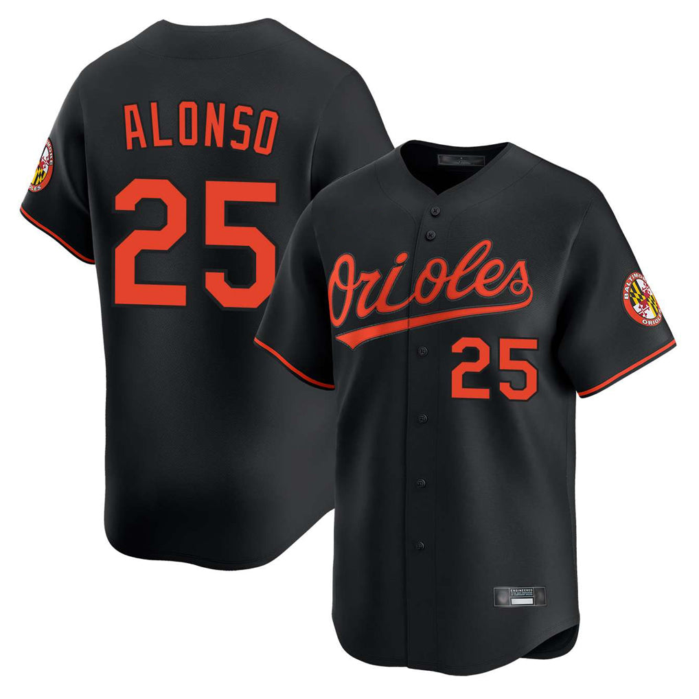 Tlead B.Orioles #25 Pete Alonso Player Black Limited Home Game Stitched Jerseys