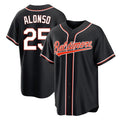 Tlead B.Orioles #25 Pete Alonso Player Black Out Home Game Stitched Jerseys