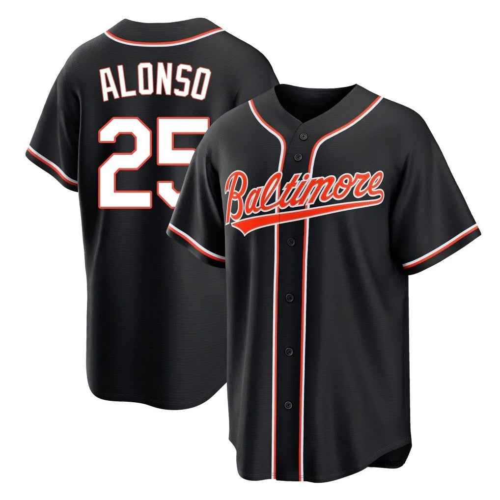 Tlead B.Orioles #25 Pete Alonso Player Black Out Home Game Stitched Jerseys
