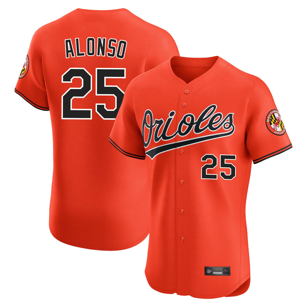 Tlead B.Orioles #25 Pete Alonso Player Orange Limited Elite Home Game Stitched Jerseys