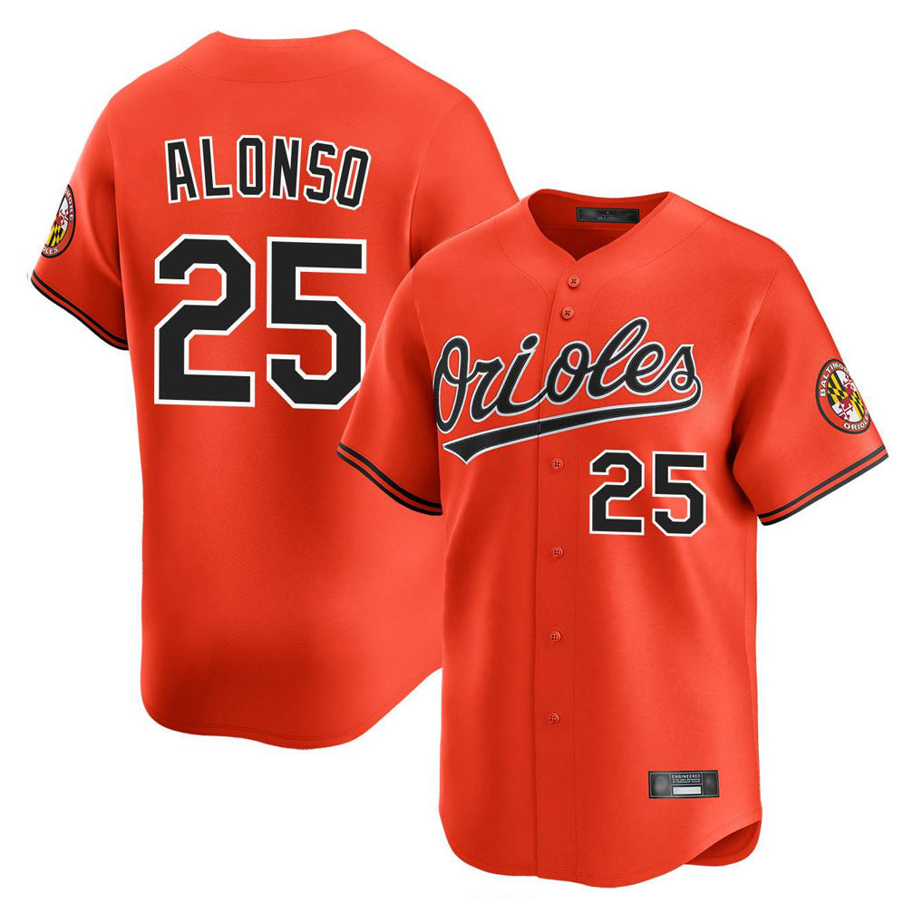 Tlead B.Orioles #25 Pete Alonso Player Orange Limited Home Game Stitched Jerseys