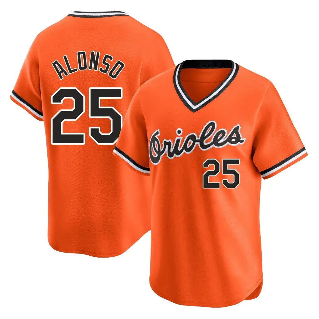 Tlead B.Orioles #25 Pete Alonso Player Orange T-shirt Limited Home Game Stitched Jerseys