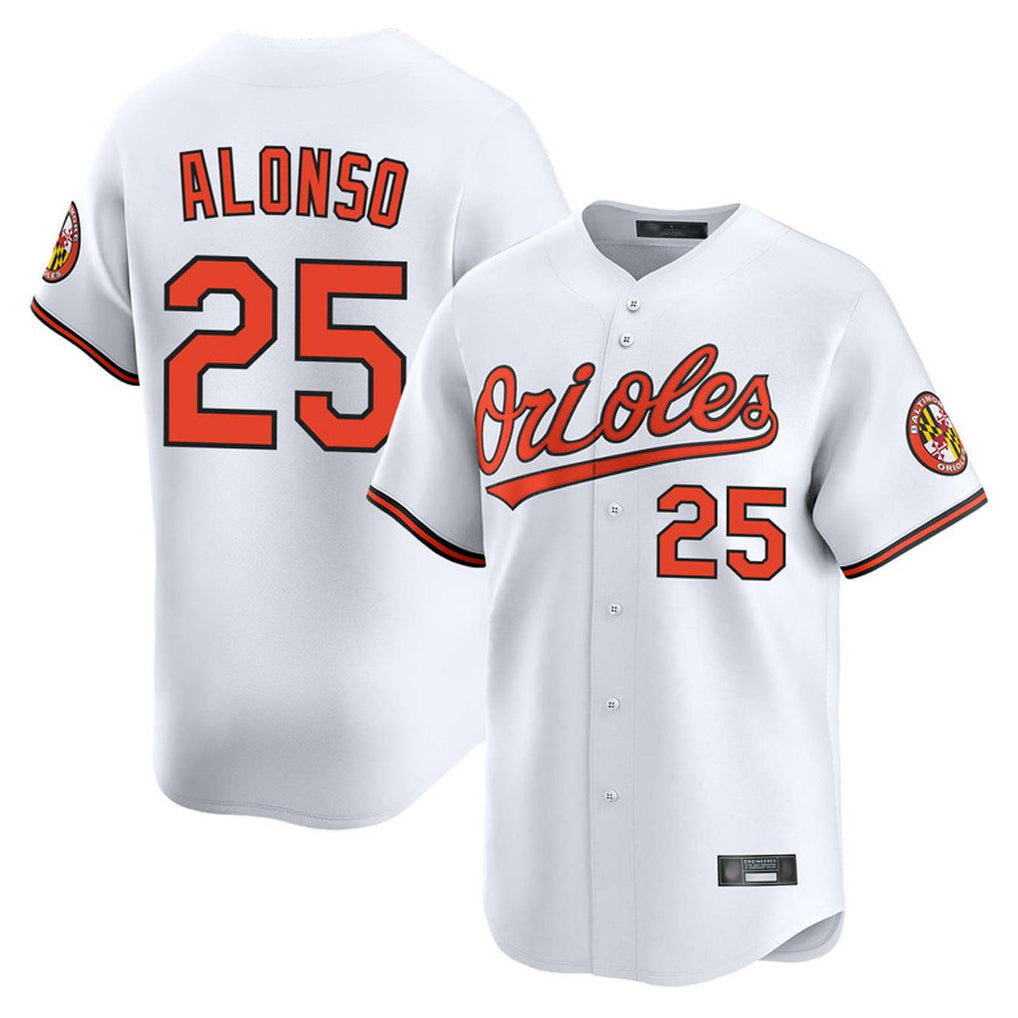 Tlead B.Orioles #25 Pete Alonso Player White Limited Home Game Stitched Jerseys