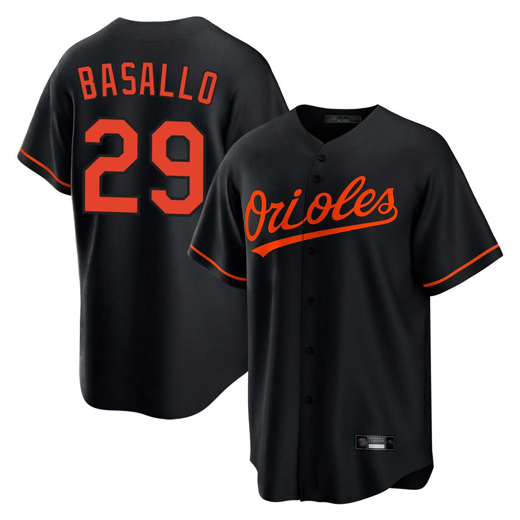 Tlead B.Orioles #29 Samuel Basallo Player Black Home Game Stitched Jerseys