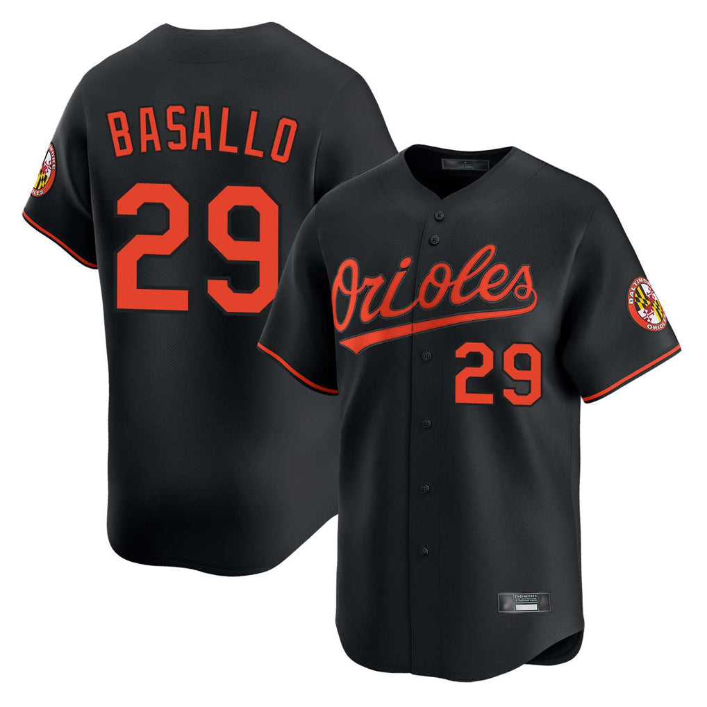 Tlead B.Orioles #29 Samuel Basallo Player Black Limited Home Game Stitched Jerseys