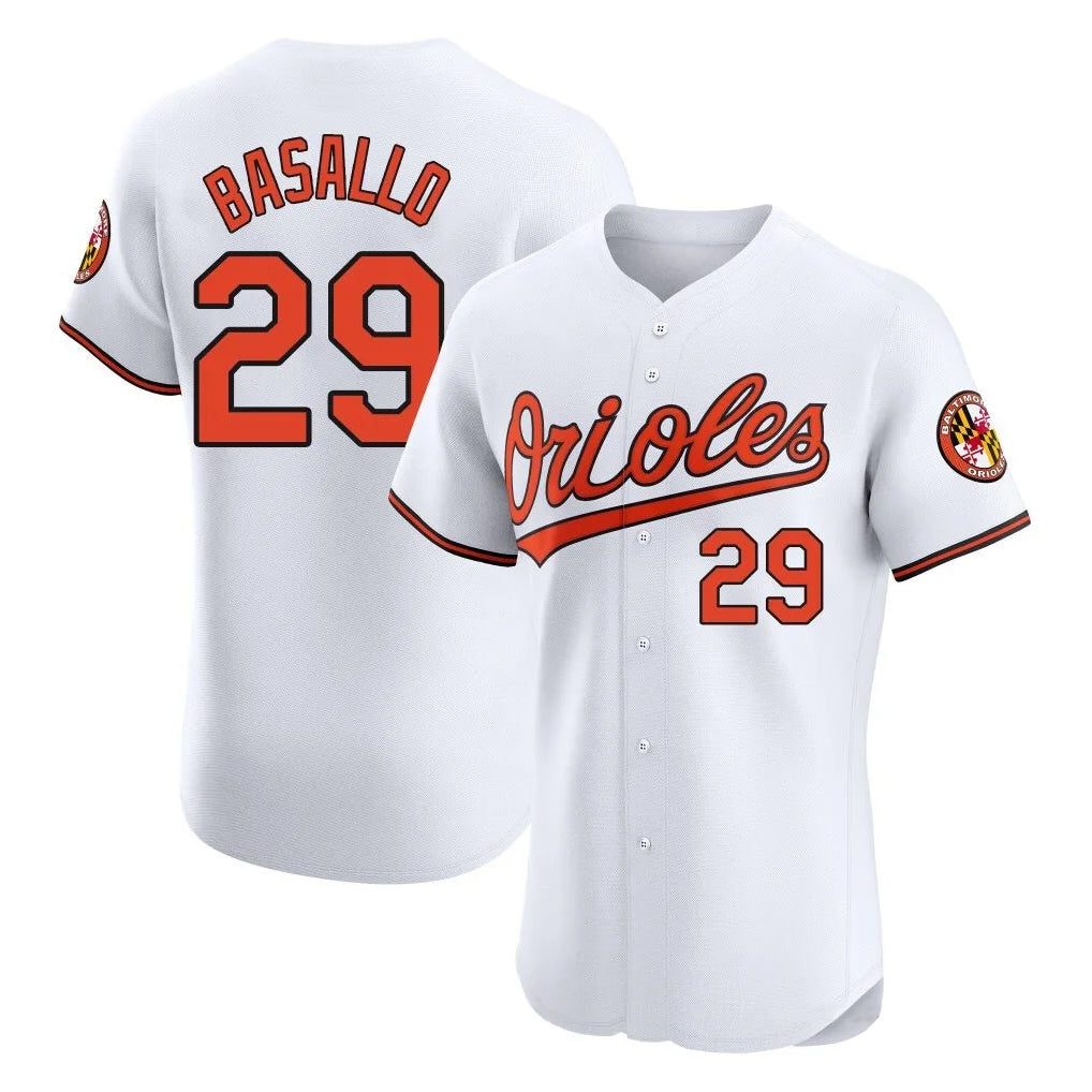 Tlead B.Orioles #29 Samuel Basallo Player White Limited Elite Home Game Stitched Jerseys