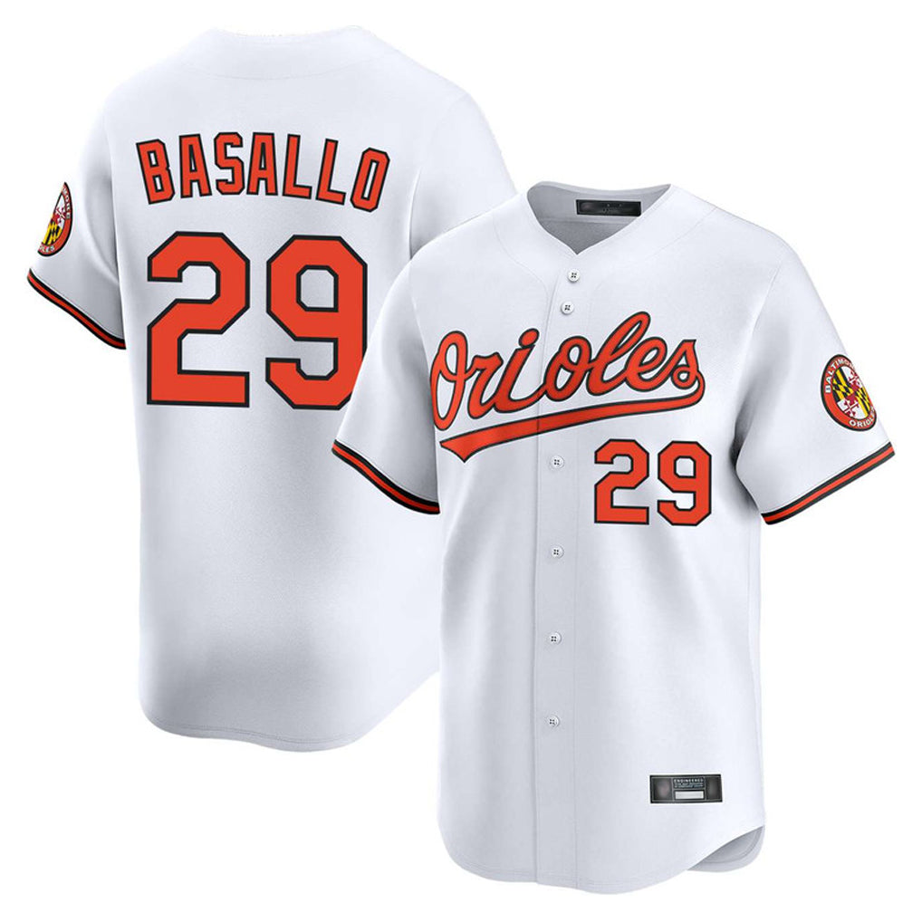 Tlead B.Orioles #29 Samuel Basallo Player White Limited Home Game Stitched Jerseys