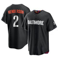 Tlead B.Orioles #2 Gunnar Henderson Player Black City Connect Home Game Stitched Jerseys