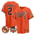 Tlead B.Orioles #2 Gunnar Henderson Player Orange 30th Anniversary of 2131 Home Game Stitched Jerseys