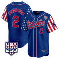Tlead B.Orioles #2 Gunnar Henderson Player Royal USA 250 Independence Day Vapor Premier Limited Home Game Stitched Jerseys