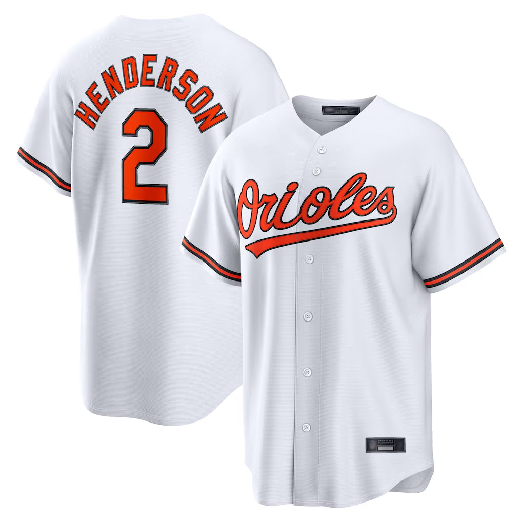 Tlead B.Orioles #2 Gunnar Henderson Player White Home Game Stitched Jerseys