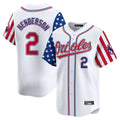 Tlead B.Orioles #2 Gunnar Henderson Player White Independence Day Vapor Premier Home Game Stitched Jerseys